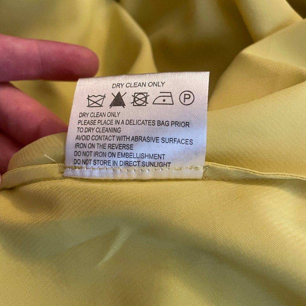 KAREN MILLEN Silk Chartreuse Ruffled Dress - Picture 11 of 11